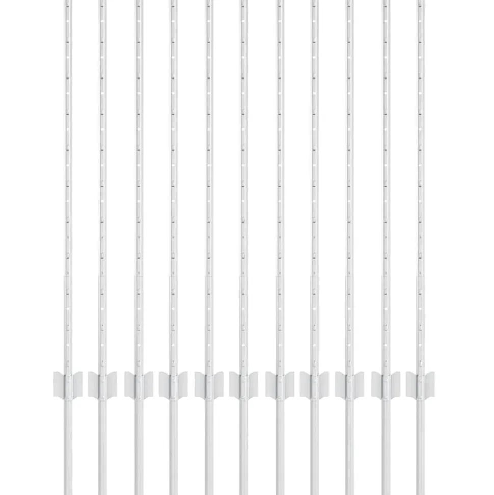 vidaXL Afrasteringspaal 11 pcs Zilver 100 cm Staal
