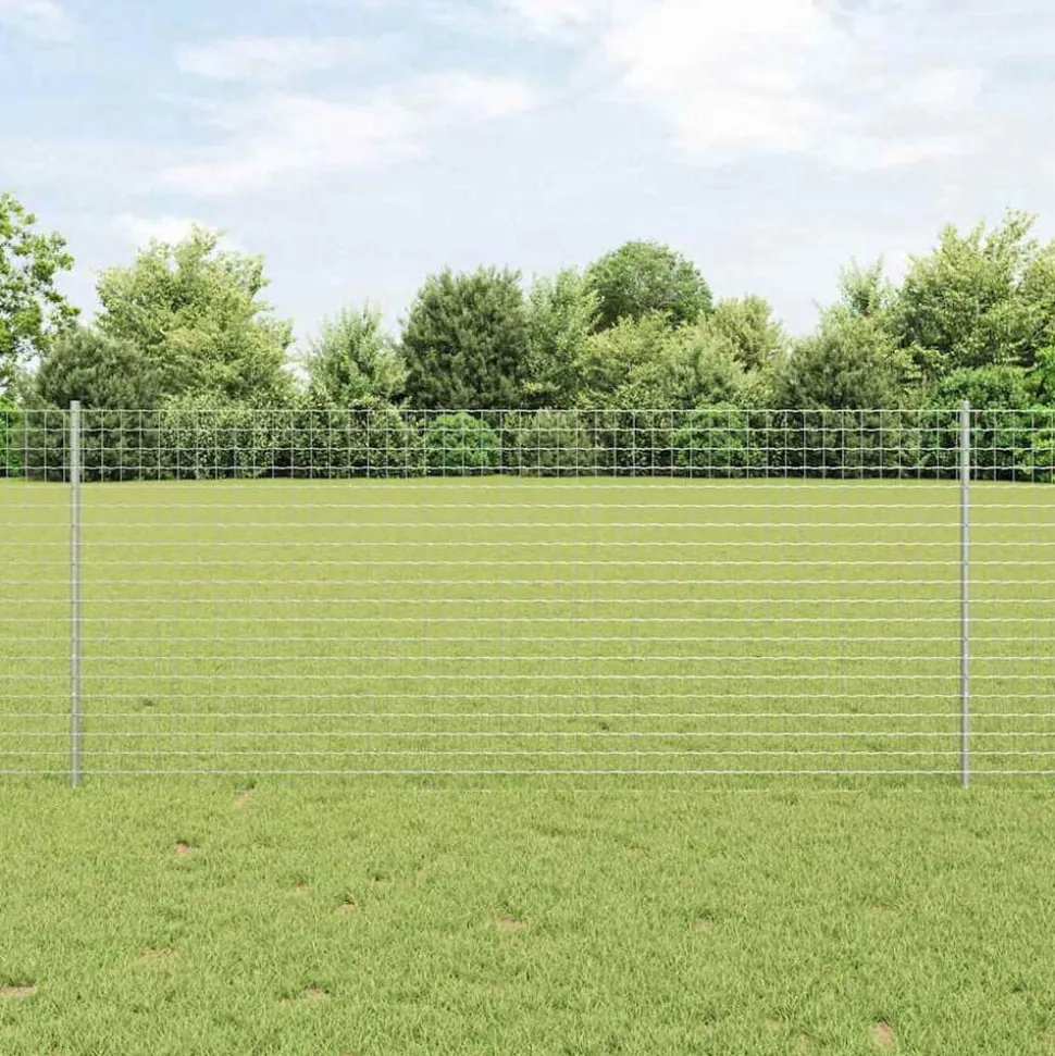 vidaXL Afrasteringspaal 11 pcs Zilver 100 cm Staal