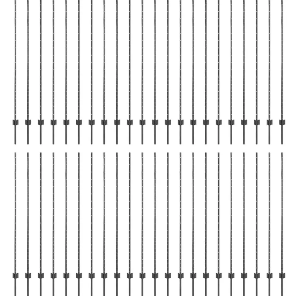 vidaXL Afrasteringspaal 44 pcs Grijs 200 cm Staal