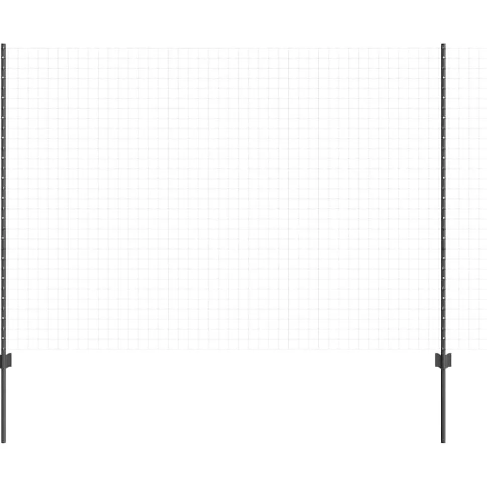 vidaXL Afrasteringspaal 44 pcs Grijs 200 cm Staal