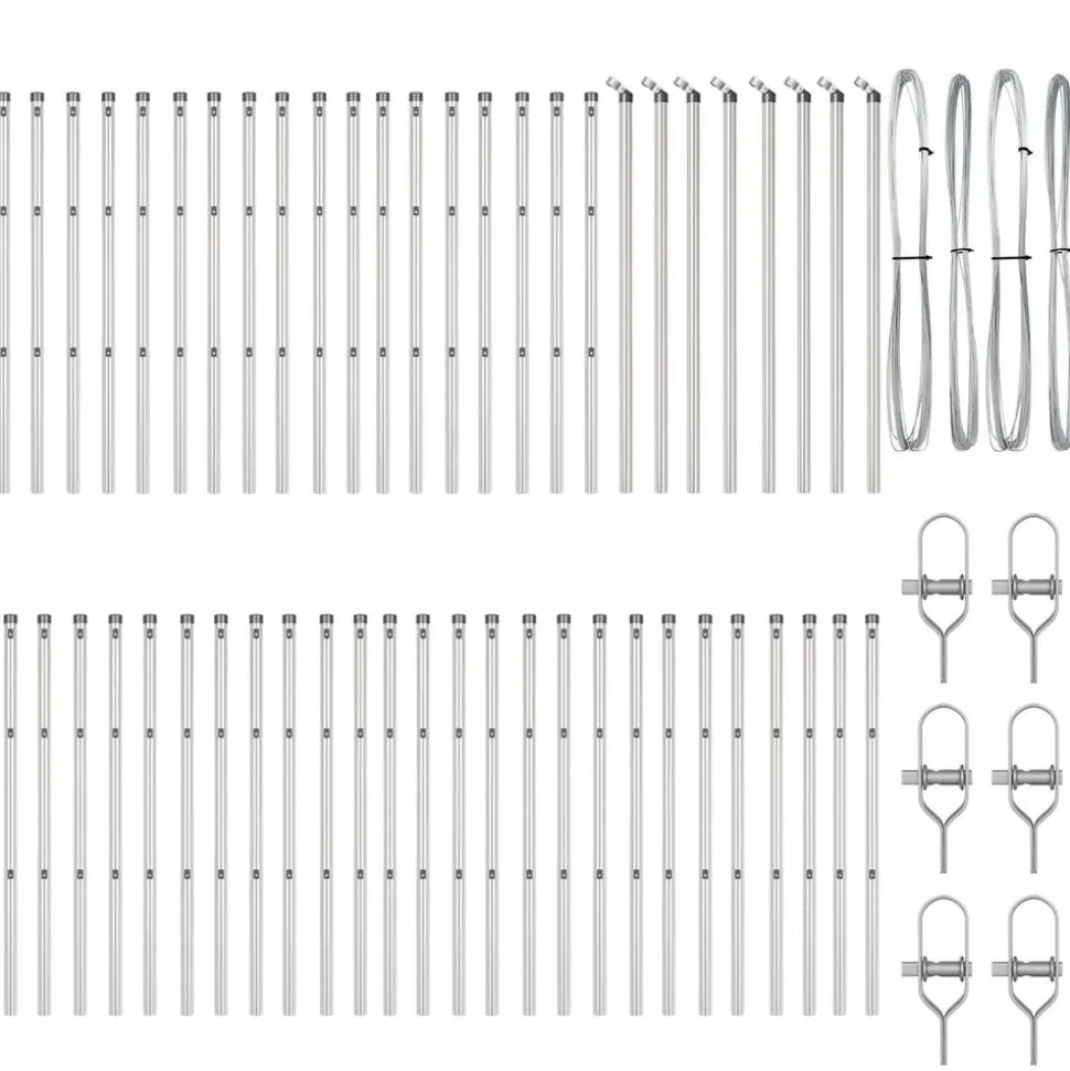 vidaXL Afrasteringspaal 52 pcs Grijs 3,2 x 3,2 x 80 cm