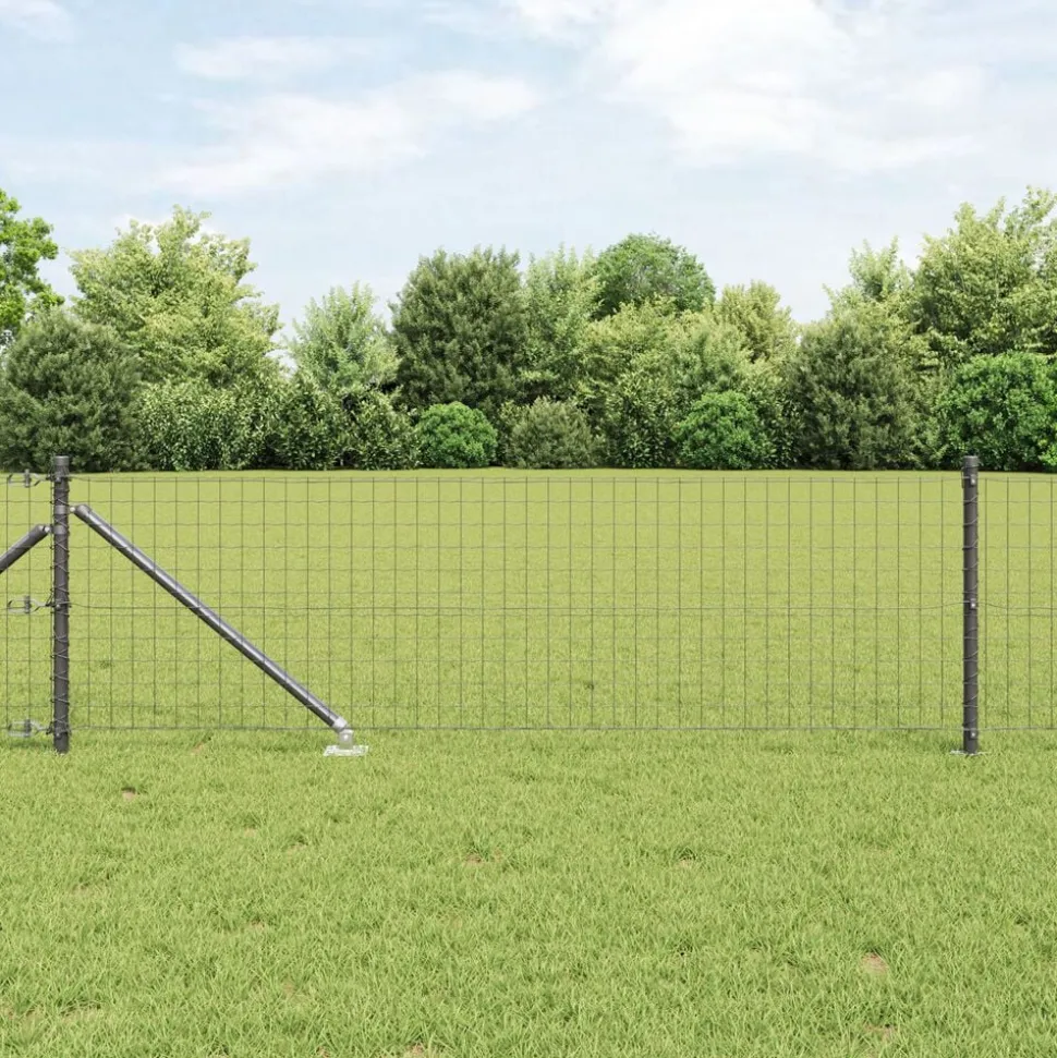 vidaXL Afrasteringspaal 26 pcs Grijs 3,2 x 3,2 x 105 cm