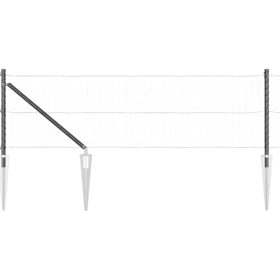 vidaXL Afrasteringspaal 26 pcs Grijs 3,2 x 3,2 x 105 cm