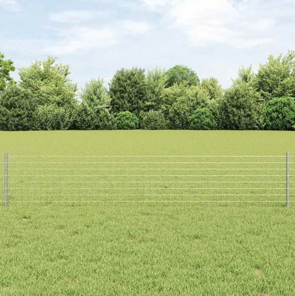 vidaXL Afrasteringspaal 44 pcs Zilver 80 cm Staal
