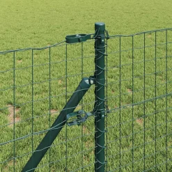 vidaXL Afrasteringspaal 7 pcs Groen Staal