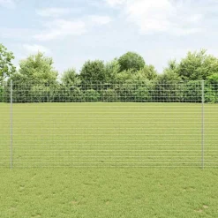 vidaXL Afrasteringspaal 5 pcs Zilver 140 cm Staal