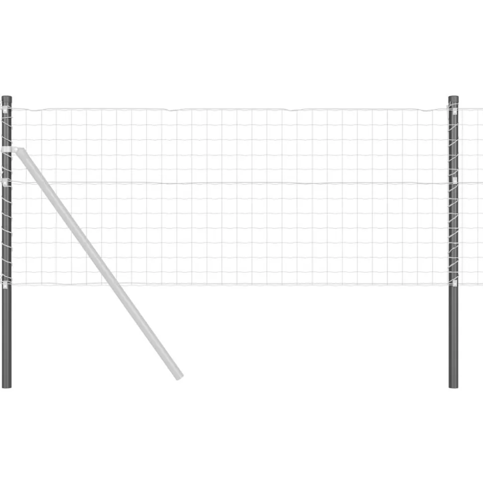 vidaXL Afrasteringspaal 2 pcs Grijs 50 cm Poedergecoat staal