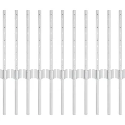 vidaXL Afrasteringspaal 11 pcs Zilver 40 cm Staal