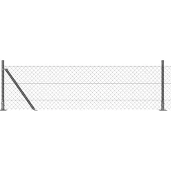 vidaXL Afrasteringspaal Grijs 10 x 0,4 m (40 x 40 mm gaas)