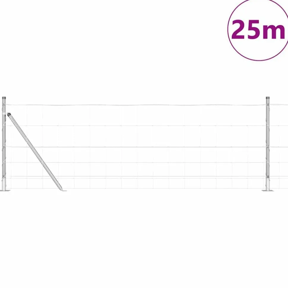 vidaXL Afrasteringspaal Gegalvaniseerd 25 x 0,8 m Staal
