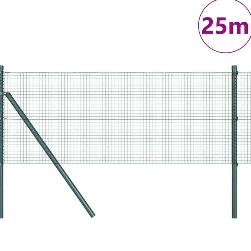vidaXL Afrasteringspaal Groen 25 x 0,4 m (19 x 19 mm gaas)