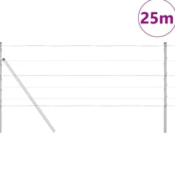 vidaXL Afrasteringspaal Gegalvaniseerd 25 x 0,8 m Staal