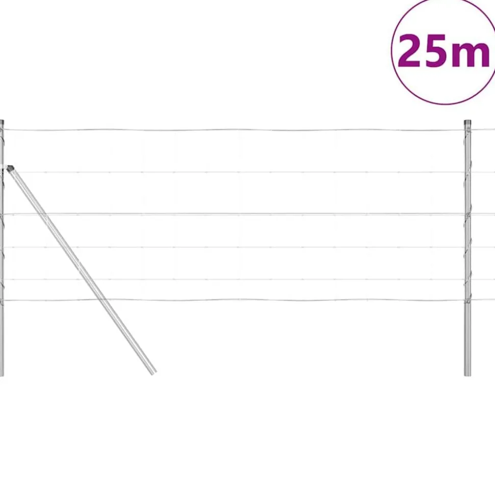 vidaXL Afrasteringspaal Gegalvaniseerd 25 x 0,8 m Staal