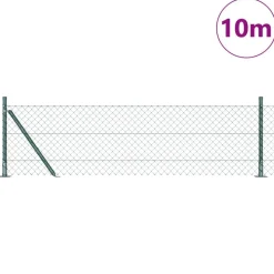 vidaXL Afrasteringspaal Groen 10 x 0,4 m (40 x 40 mm gaas)