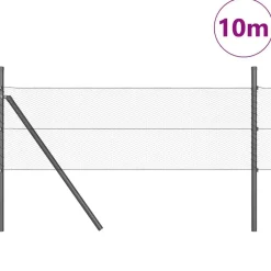 vidaXL Afrasteringspaal Grijs 10 x 0,4 m (13 mm gaas) Staal en PVC