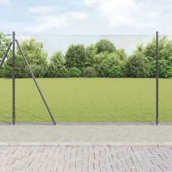 vidaXL Afrasteringspaal Grijs 10 x 1,5 m (13 mm gaas) Staal en PVC