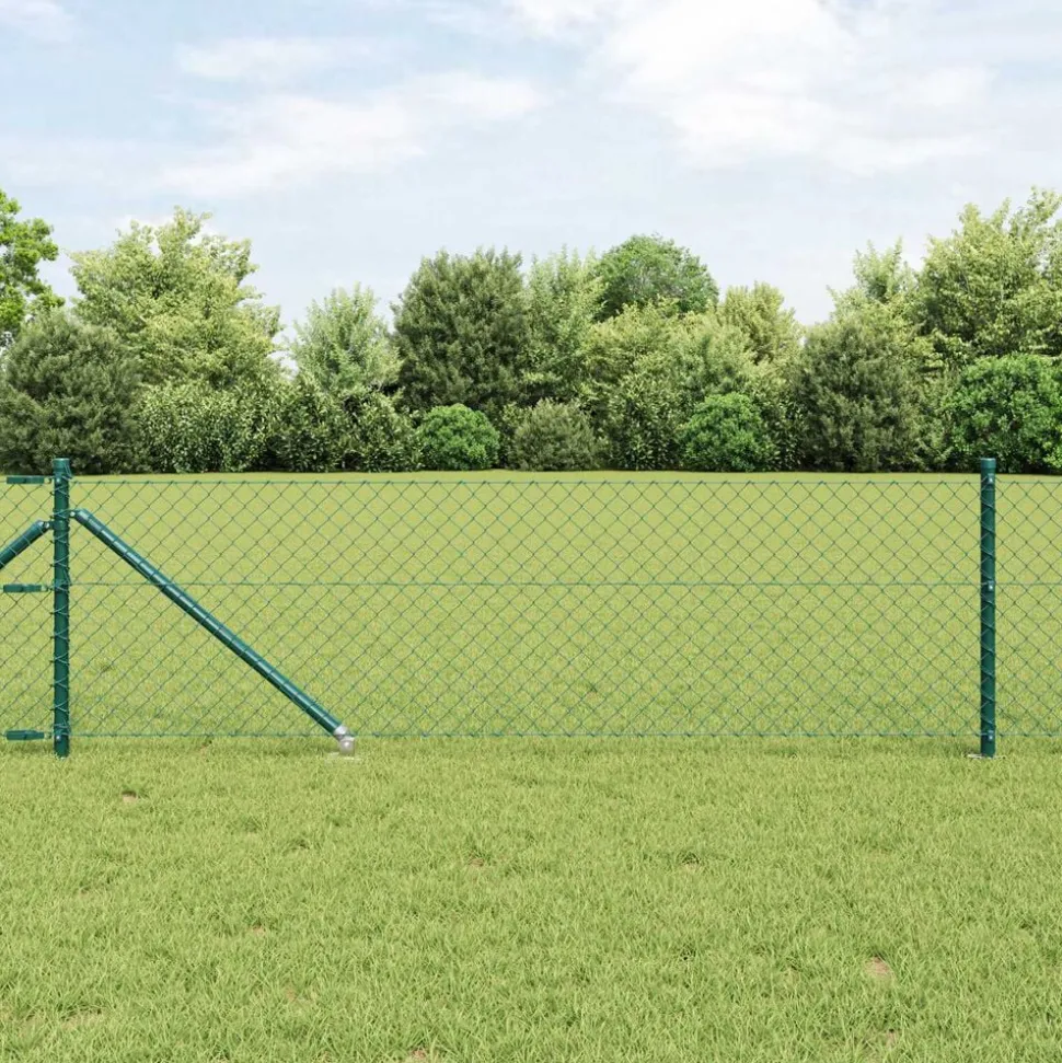 vidaXL Afrasteringspaal Groen 10 x 0,4 m (40 x 40 mm gaas)