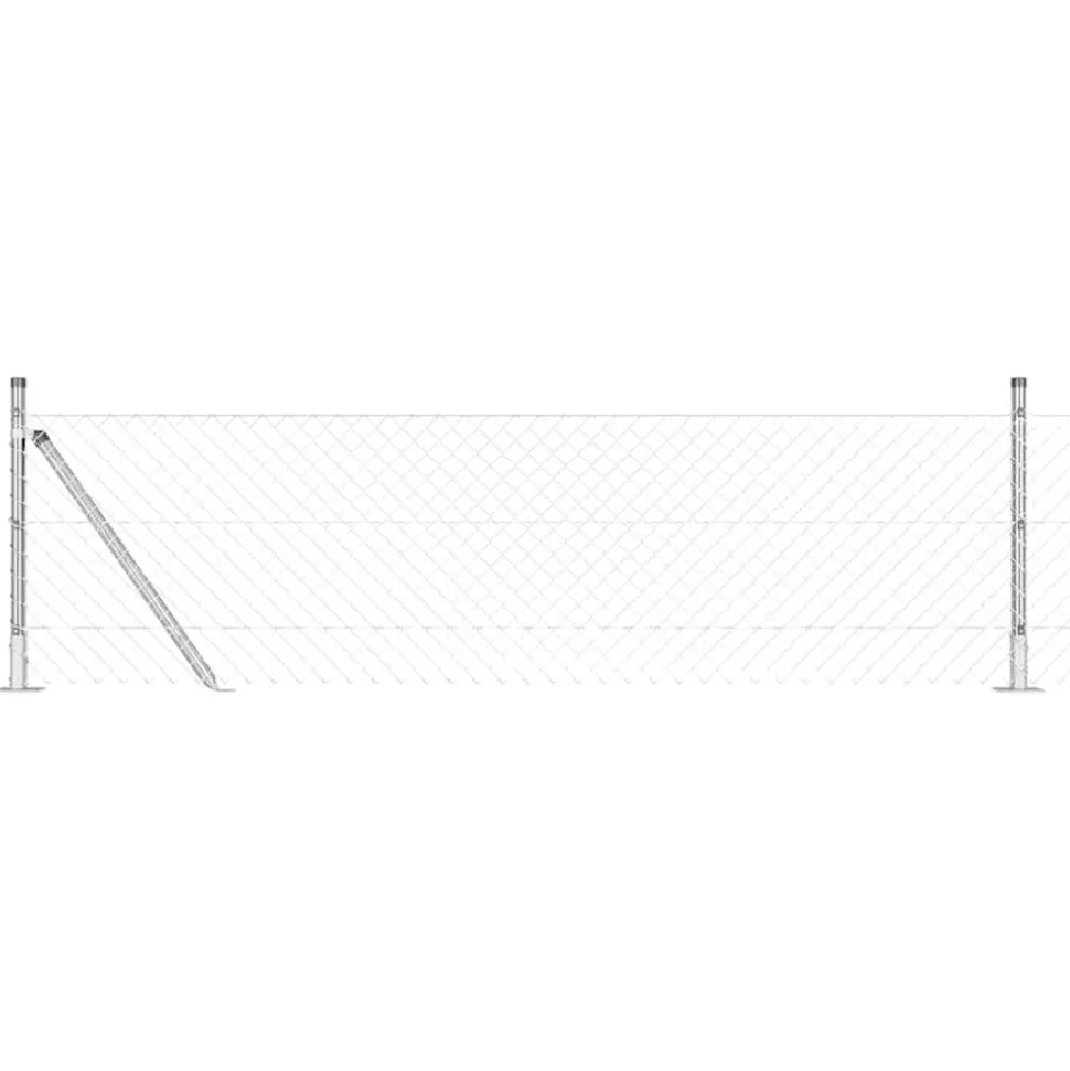 vidaXL Afrasteringspaal Zilver 10 x 0,4 m (40 x 40 mm gaas) Staal