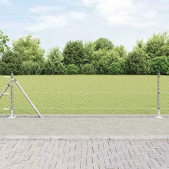 vidaXL Afrasteringspaal Zilver 10 x 0,4 m (40 x 40 mm gaas) Staal