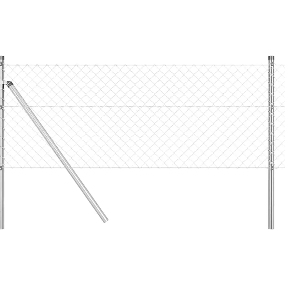 vidaXL Afrasteringspaal Zilver 10 x 0,4 m (40 x 40 mm gaas) Staal