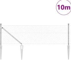 vidaXL Afrasteringspaal Zilver 10 x 0,4 m (40 x 40 mm gaas) Staal