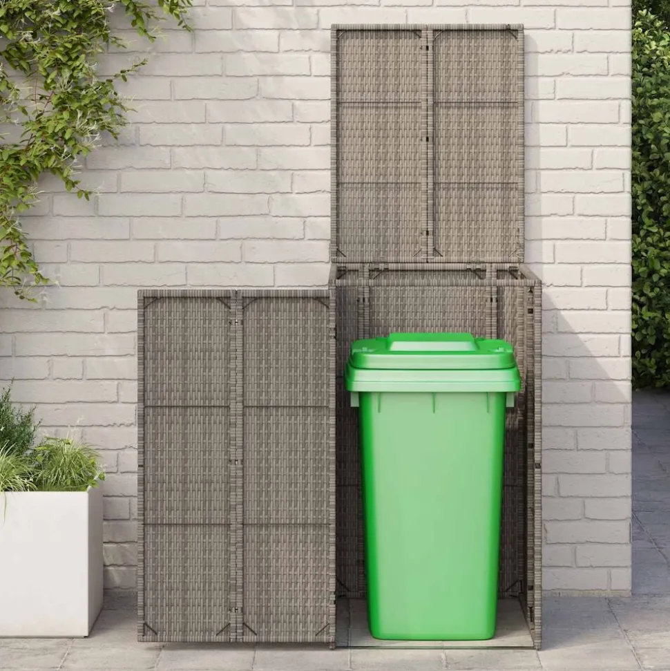 vidaXL Afvalbak Box Grijs 65 x 80 x 115 cm Polyetheen