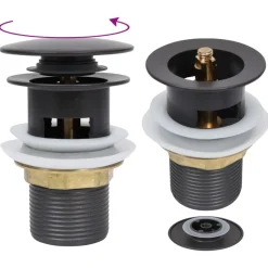 vidaXL Afvoer pop-up met overloop 6,4x6,4x9,1 cm grijs