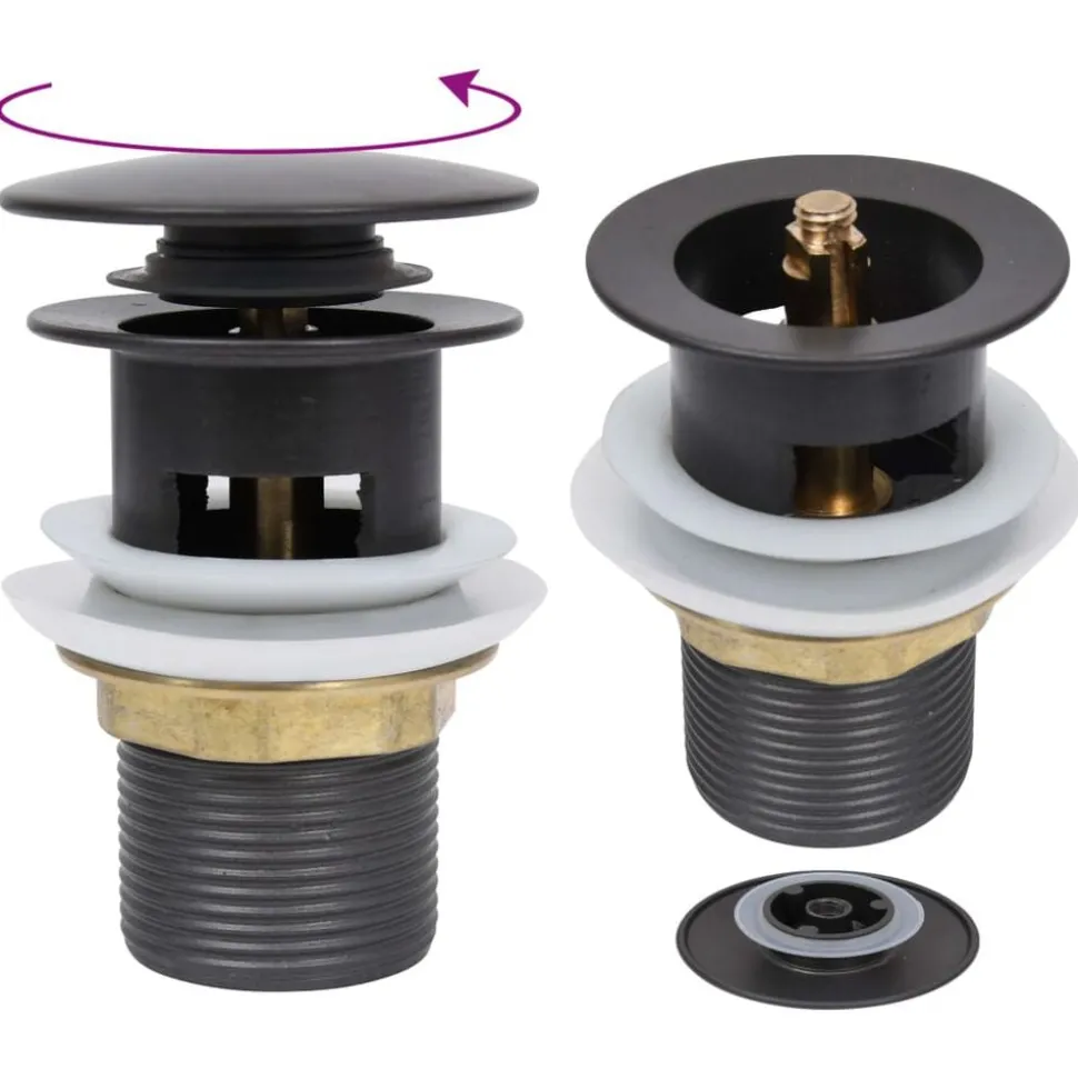vidaXL Afvoer pop-up met overloop 6,4x6,4x9,1 cm grijs