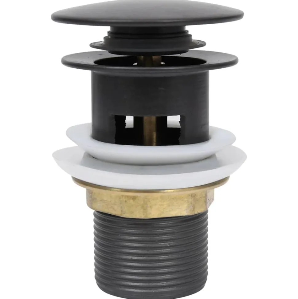 vidaXL Afvoer pop-up met overloop 6,4x6,4x9,1 cm grijs
