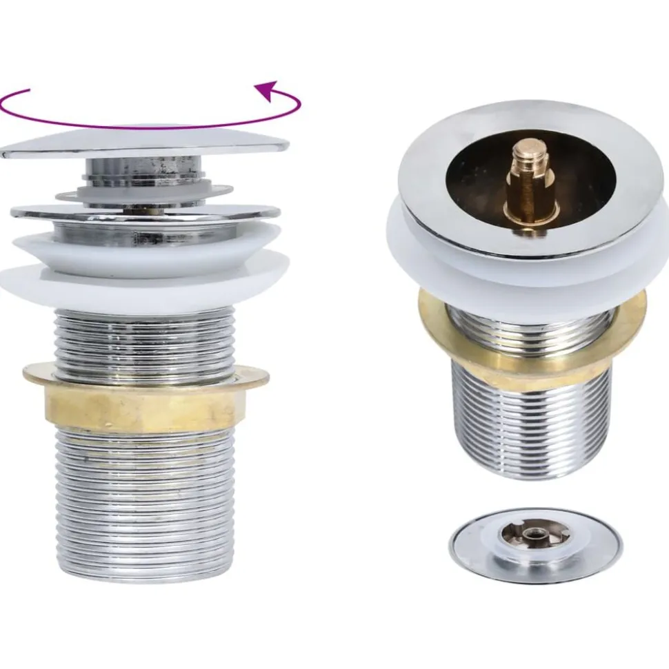 vidaXL Afvoer pop-up zonder overloop 6,4x6,4x9,1 cm chroomkleurig
