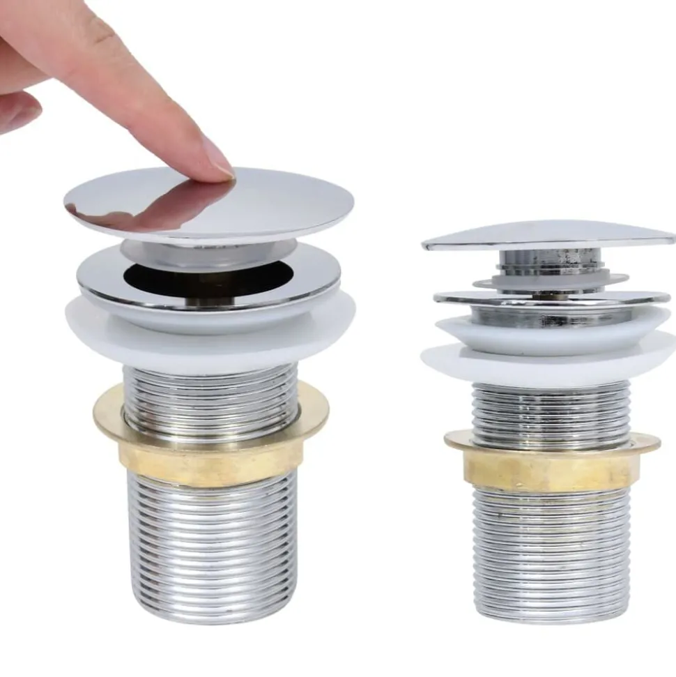 vidaXL Afvoer pop-up zonder overloop 6,4x6,4x9,1 cm chroomkleurig