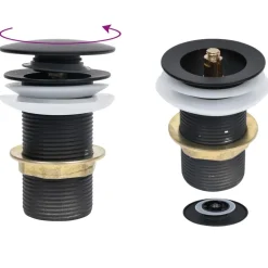 vidaXL Afvoer pop-up zonder overloop 6,4x6,4x9,1 cm zwart