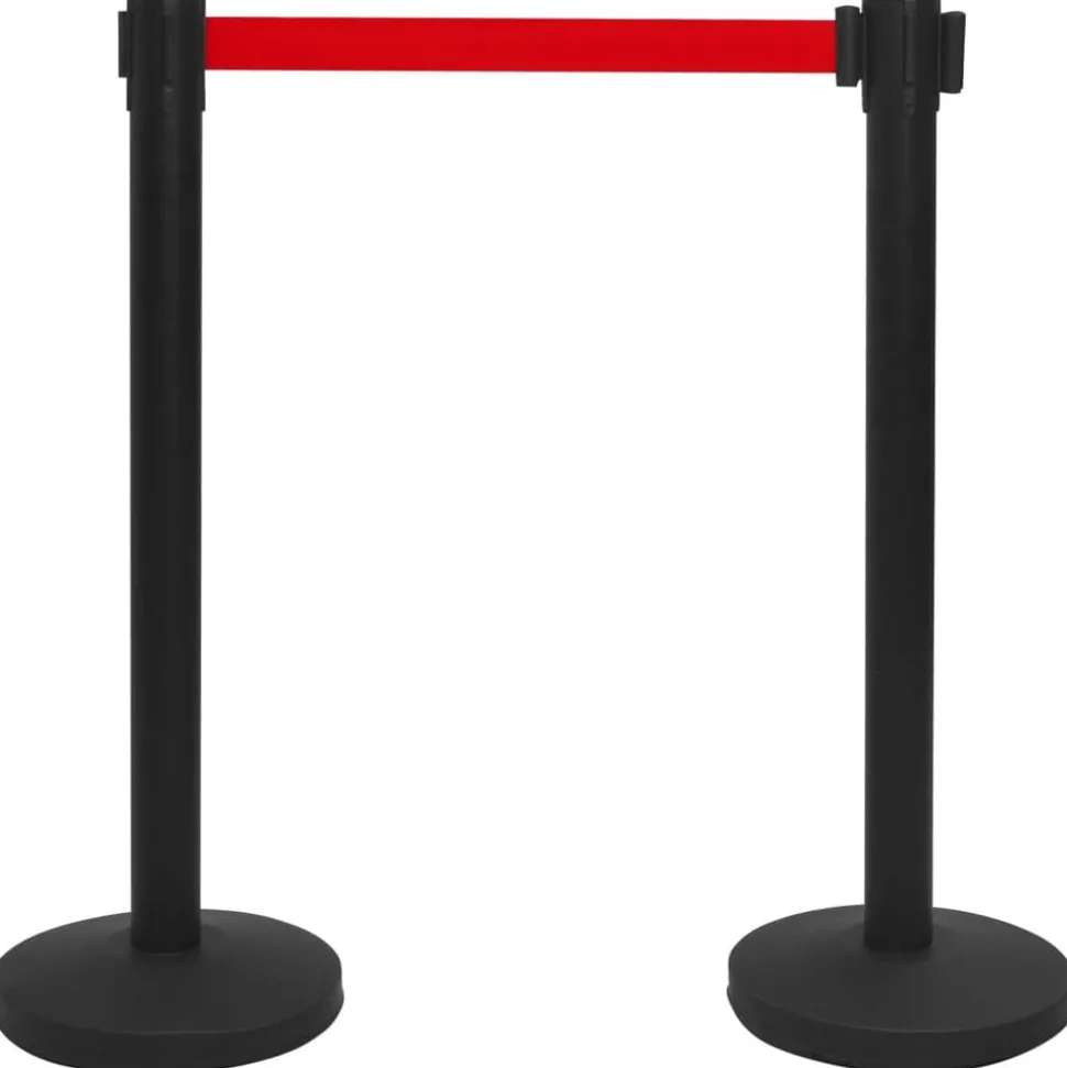 vidaXL Afzetpaal met band staal zwart