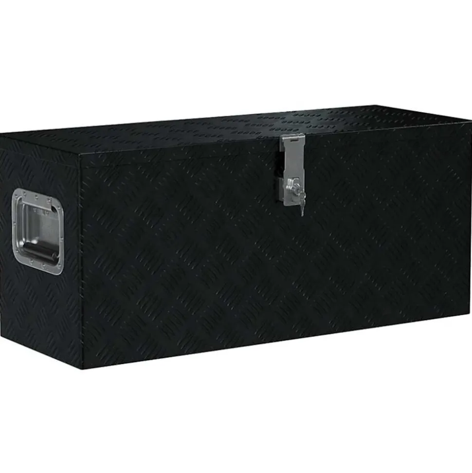 vidaXL Aluminium kist 80x30x35 cm zwart