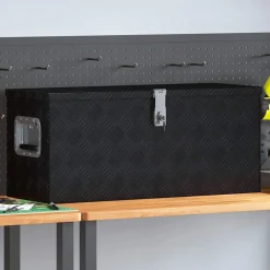 vidaXL Aluminium kist 80x30x35 cm zwart