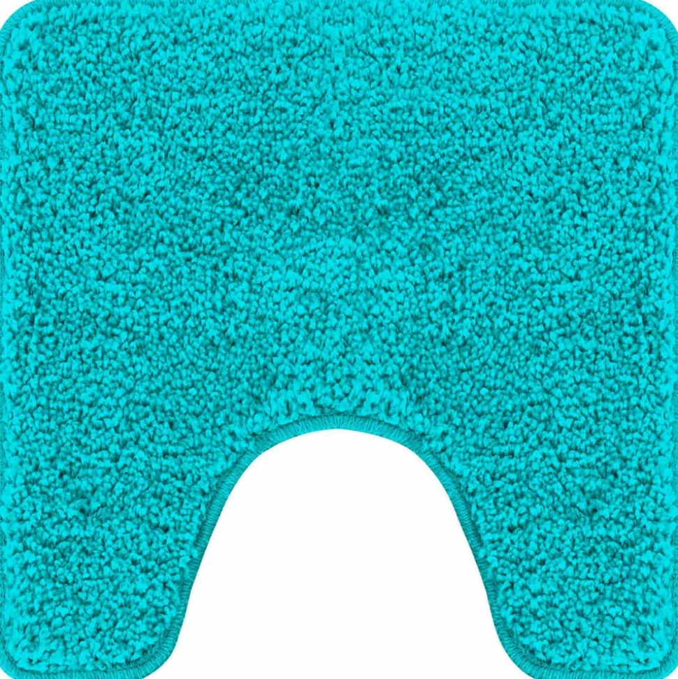vidaXL Antislip Badmat met Toilet Cut Turquoise 50 x 50 cm PP