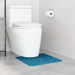 vidaXL Antislip Badmat met Toilet Cut Blauw 50 x 50 cm PP