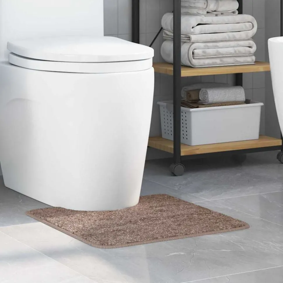 vidaXL Antislip Badmat met Toilet Cut Bruin 50 x 50 cm PP