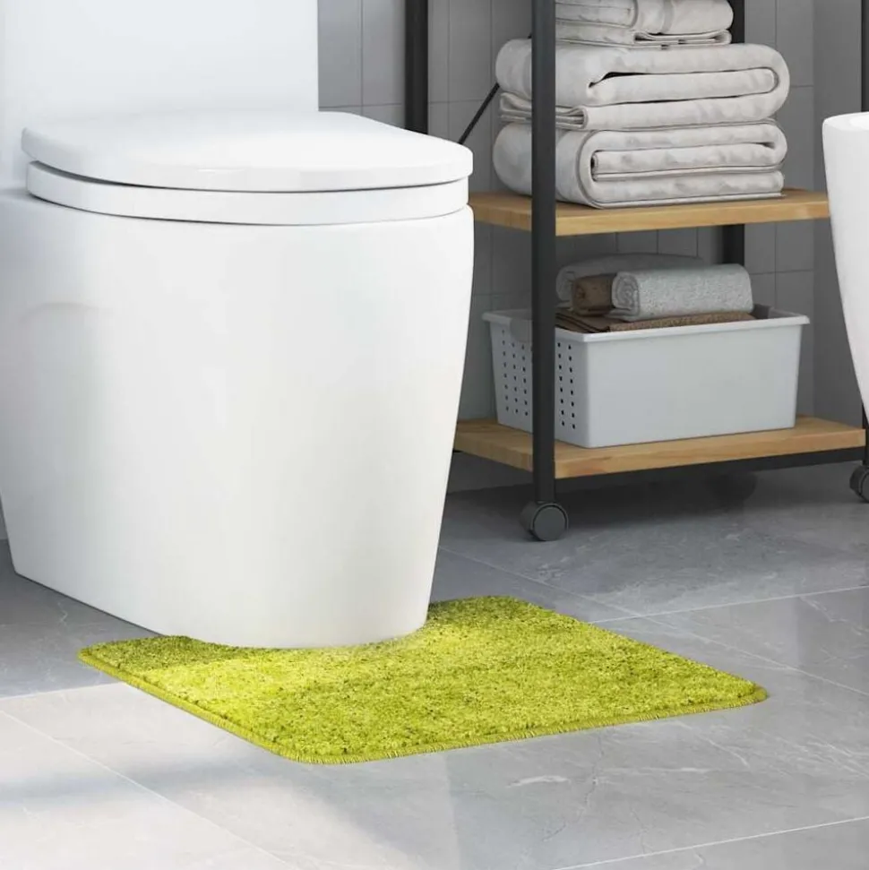 vidaXL Antislip Badmat met Toilet Cut Groen 50 x 50 cm PP