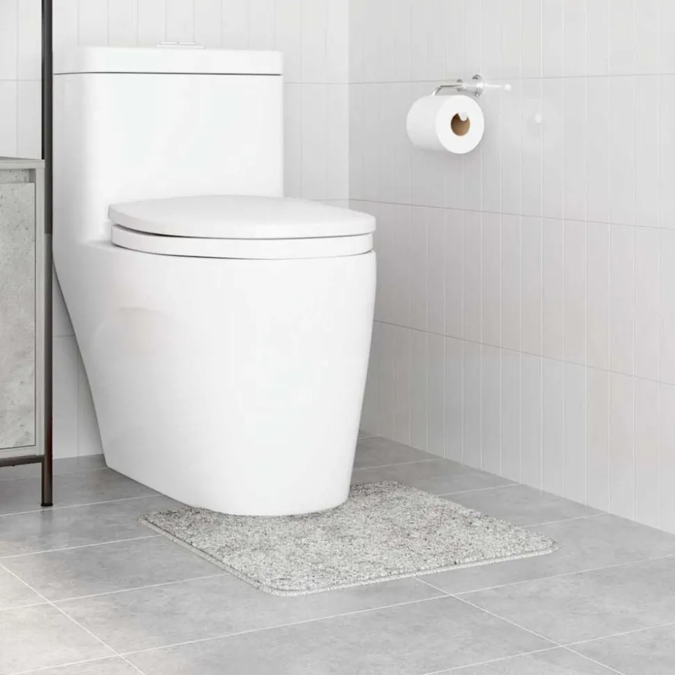vidaXL Antislip Badmat met Toilet Cut Grijs 50 x 50 cm PP