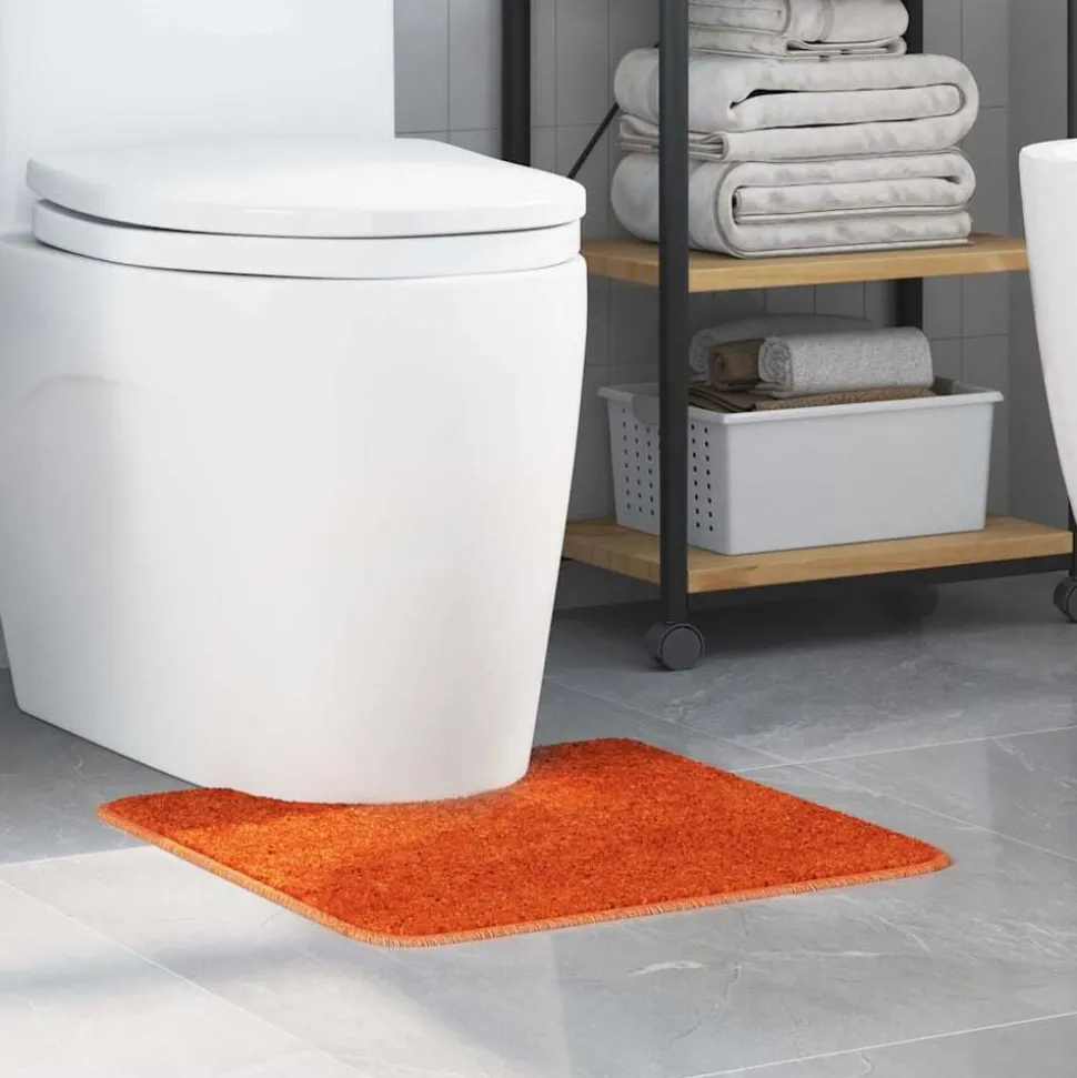 vidaXL Antislip Badmat met Toilet Cut Oranje 50 x 50 cm PP