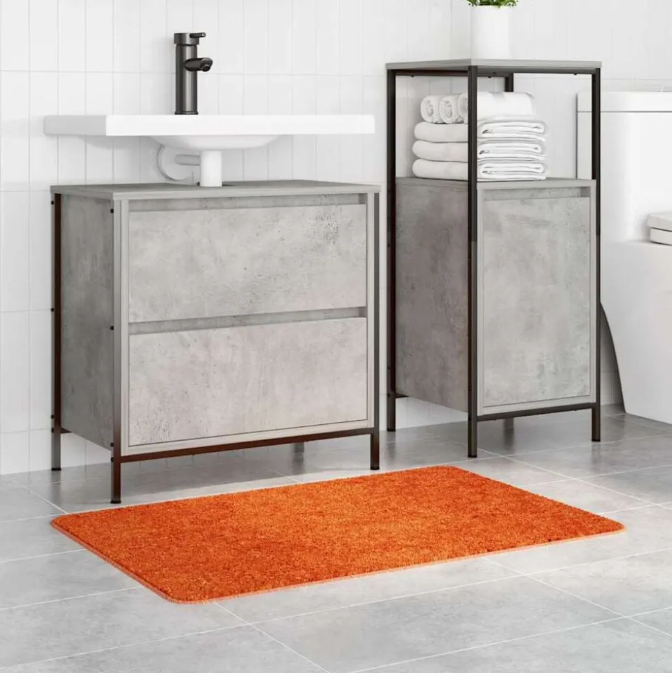 vidaXL Antislip Badmat Oranje 60 x 90 cm PP