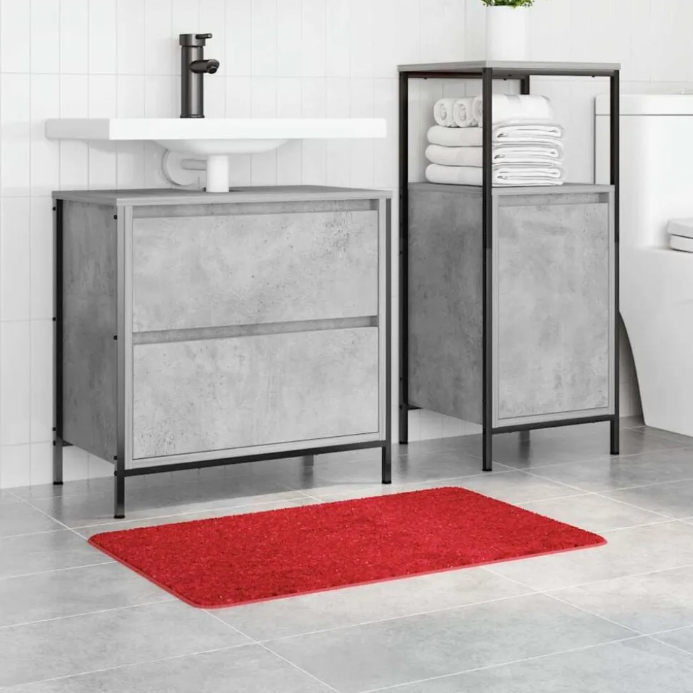 vidaXL Antislip Badmat Rood 50 x 80 cm PP