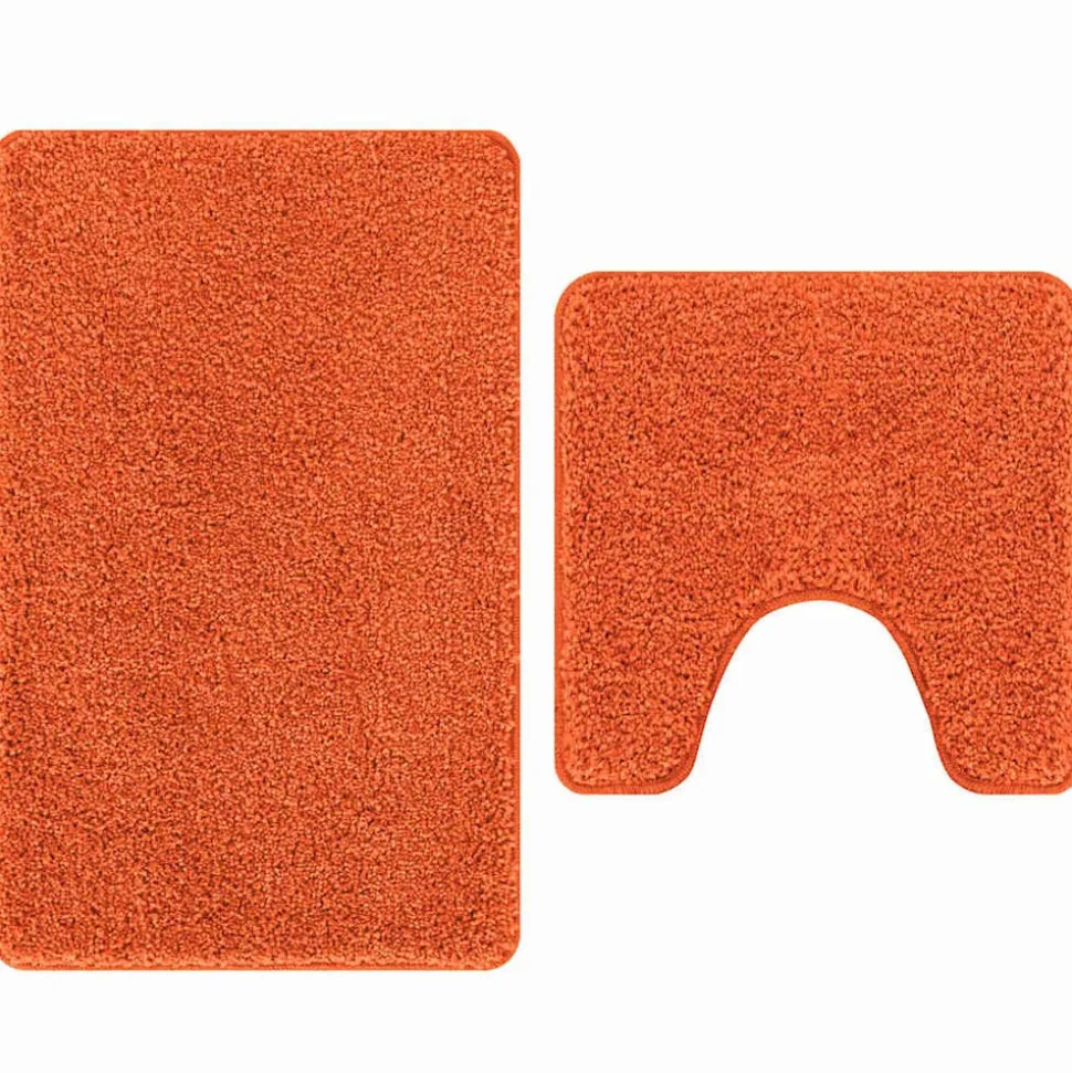 vidaXL Antislip Badmat Set 2 pcs Oranje PP