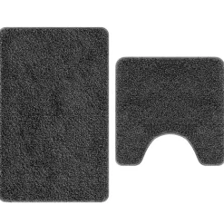 vidaXL Antislip Badmat Set 2 pcs Donkergrijs PP