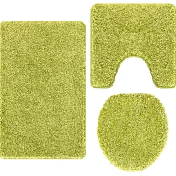 vidaXL Antislip Badmat Set 3 pcs Groen PP