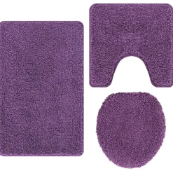vidaXL Antislip Badmat Set 3 pcs Paars PP