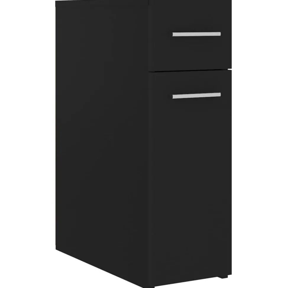 vidaXL Apothekerskast 20x45,5x60 cm bewerkt hout zwart