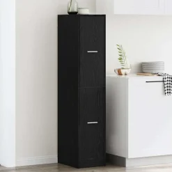 vidaXL Apothekerskast Zwart Eiken 30x41x144,5 cm Bewerkt Hout