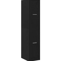 vidaXL Apothekerskast Zwart Eiken 30x41x144,5 cm Bewerkt Hout